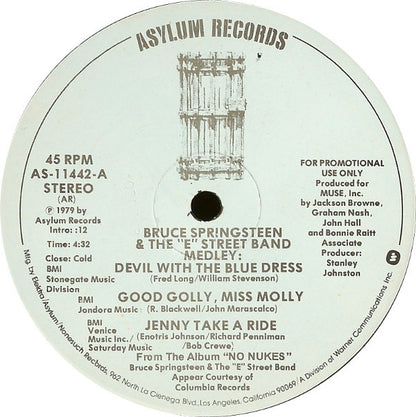 Bruce Springsteen & The E Street Band* / Jackson Browne : Devil With The Blue Dress Medley / Before The Deluge (12", Promo)
