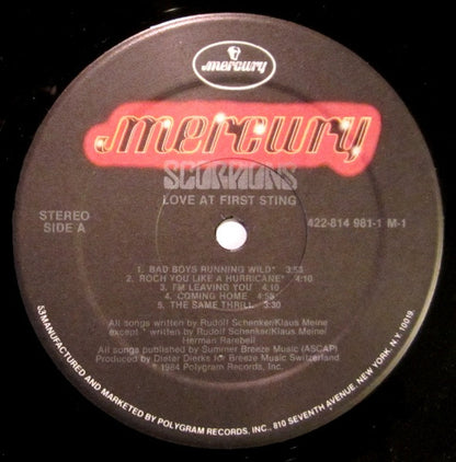 Scorpions : Love At First Sting (LP, Album, 53 )