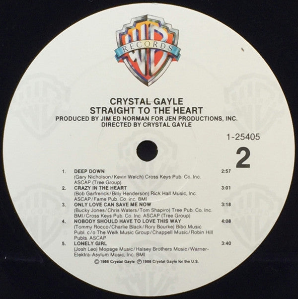 Crystal Gayle : Straight To The Heart (LP, Album, SRC)