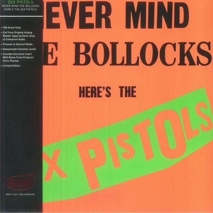 Sex Pistols : Never Mind The Bollocks Here's The Sex Pistols (LP, Album, Ltd, RE)