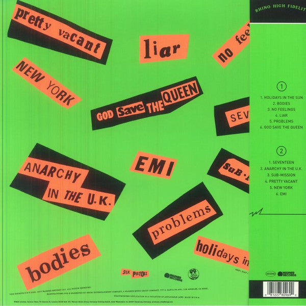 Sex Pistols : Never Mind The Bollocks Here's The Sex Pistols (LP, Album, Ltd, RE)