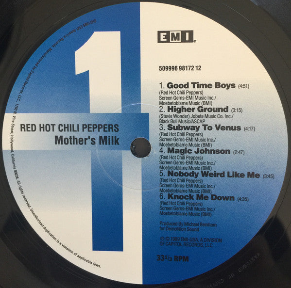 Red Hot Chili Peppers : Mothers Milk (LP, Album, RE)