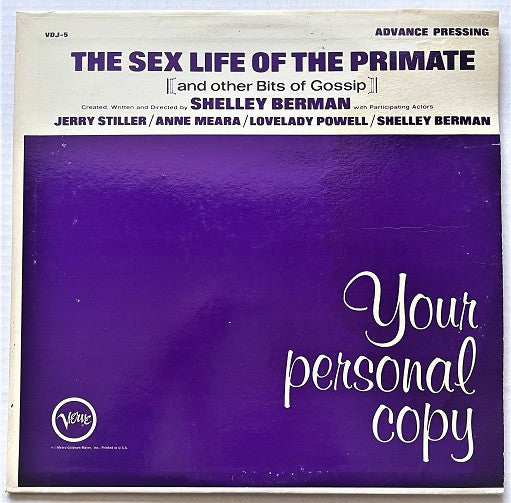 Shelley Berman : The Sex Life Of The Primate (And Other Bits Of Gossip) (LP, Advance, Mono, Promo)