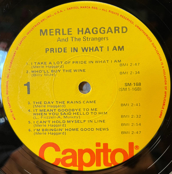 Merle Haggard And The Strangers (5) : Pride In What I Am (LP, Album, RE)