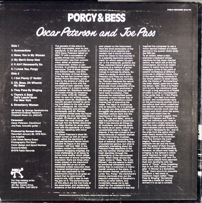 Oscar Peterson And Joe Pass : Porgy & Bess (LP, Album)