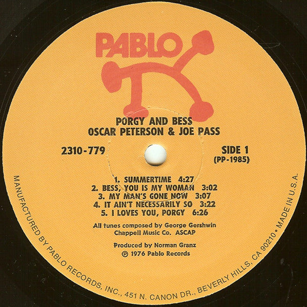 Oscar Peterson And Joe Pass : Porgy & Bess (LP, Album)