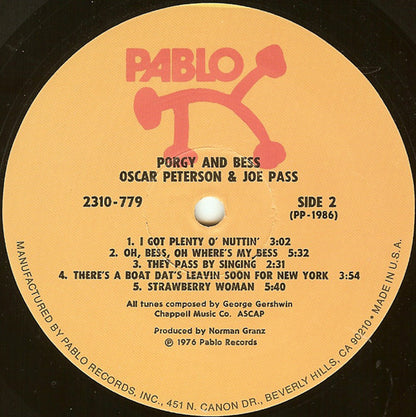 Oscar Peterson And Joe Pass : Porgy & Bess (LP, Album)