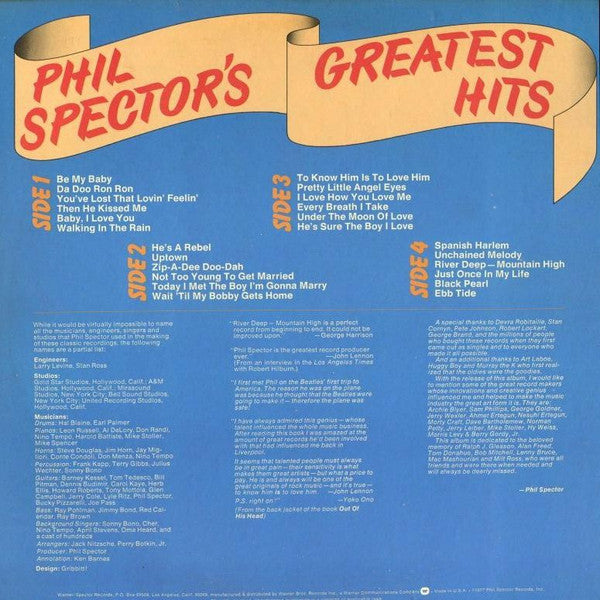 Phil Spector : Phil Spector's Greatest Hits (2xLP, Album, Comp, Los)
