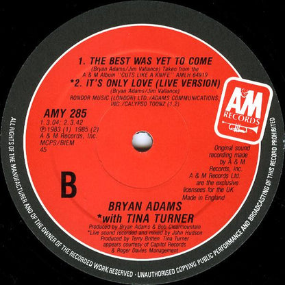 Bryan Adams / Tina Turner : It's Only Love (12", Single)
