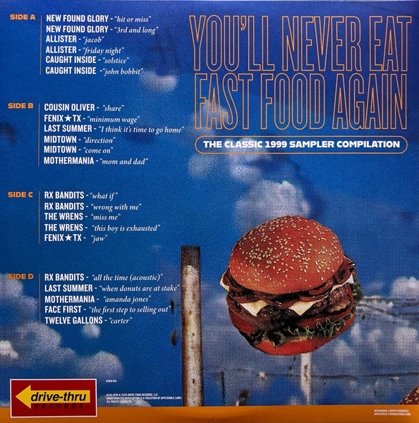 Various : You'll Never Eat Fast Food Again (LP, Whi + LP, Blu + RSD, Comp, RE, Smplr)