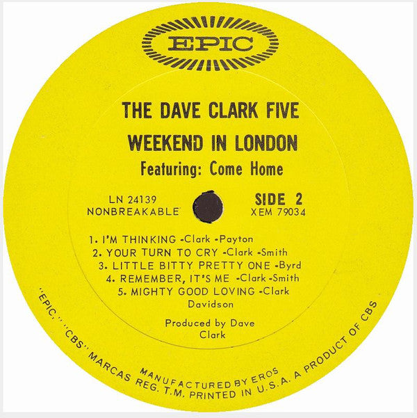 The Dave Clark 5* : Weekend In London (LP, Album, Mono)