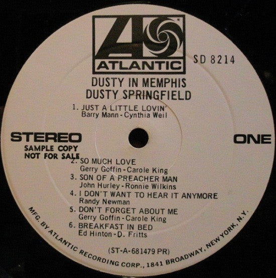 Dusty Springfield : Dusty In Memphis (LP, Album, Promo, PR )