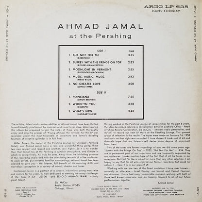 Ahmad Jamal Trio : Ahmad Jamal At The Pershing (LP, Album, Mono, Bla)