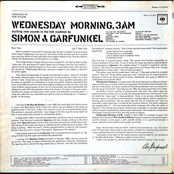 Simon & Garfunkel : Wednesday Morning, 3 A.M. (LP, Album, RE)