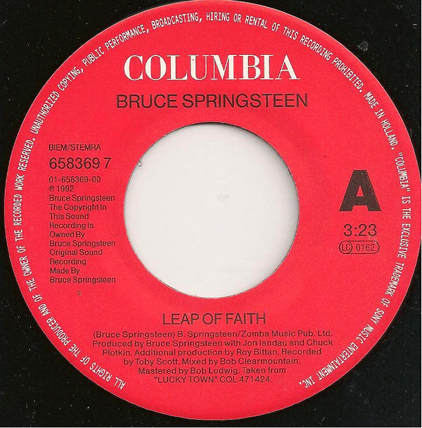Bruce Springsteen : Leap Of Faith (7", Single, Lar)
