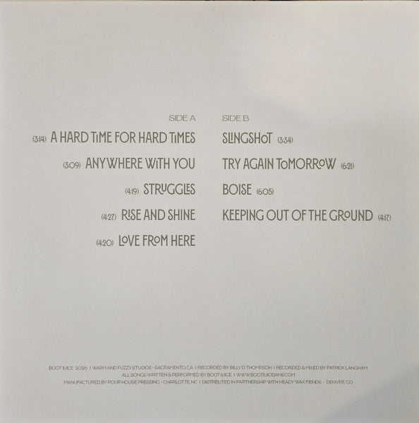 Boot Juice : Keeping Out Of The Ground (LP, Album, Club, Red)