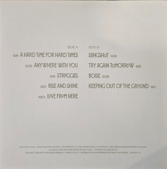 Boot Juice : Keeping Out Of The Ground (LP, Album, Club, Red)