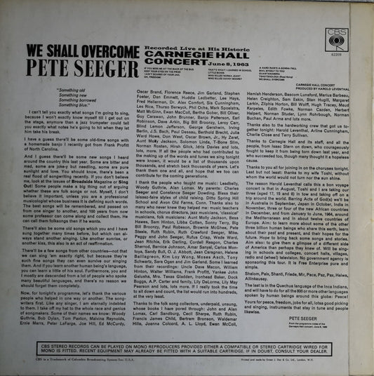 Pete Seeger : We Shall Overcome (LP, Album, RE)