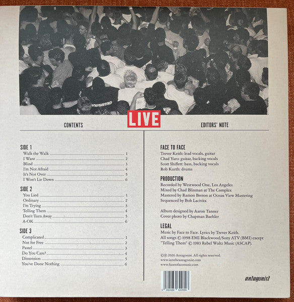 Face To Face : Live  (LP, Album, RE, Bla + LP, S/Sided, RE, Bla)