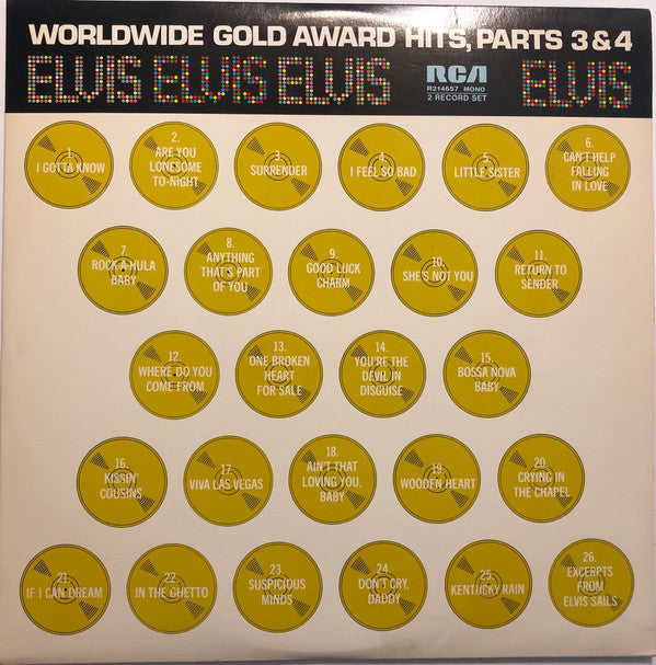 Elvis Presley : Worldwide Gold Award Hits, Parts 3 & 4 (2xLP, Comp, Ind)