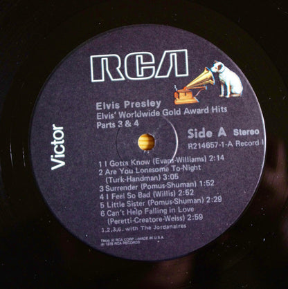 Elvis Presley : Worldwide Gold Award Hits, Parts 3 & 4 (2xLP, Comp, Ind)