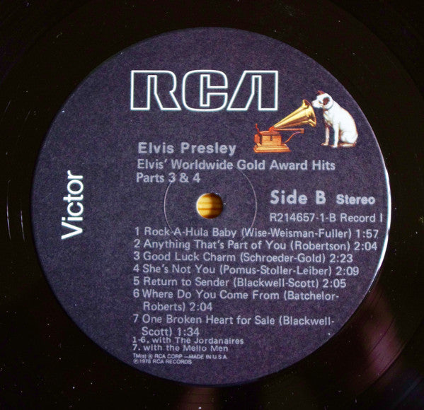 Elvis Presley : Worldwide Gold Award Hits, Parts 3 & 4 (2xLP, Comp, Ind)