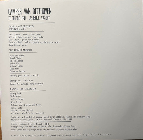 Camper Van Beethoven : Telephone Free Landslide Victory (LP, Ltd, Mus)