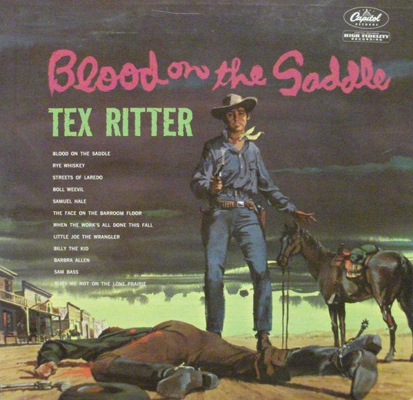 Tex Ritter : Blood On The Saddle (LP, Album, Mono, Scr)