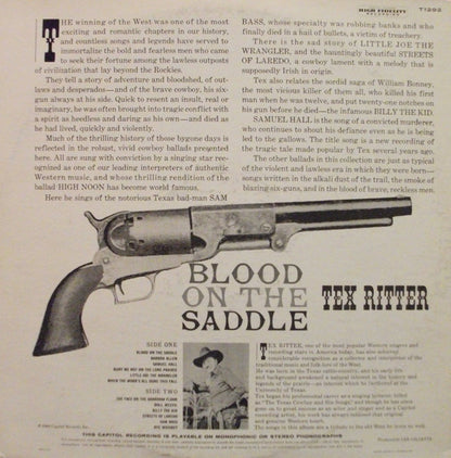 Tex Ritter : Blood On The Saddle (LP, Album, Mono, Scr)
