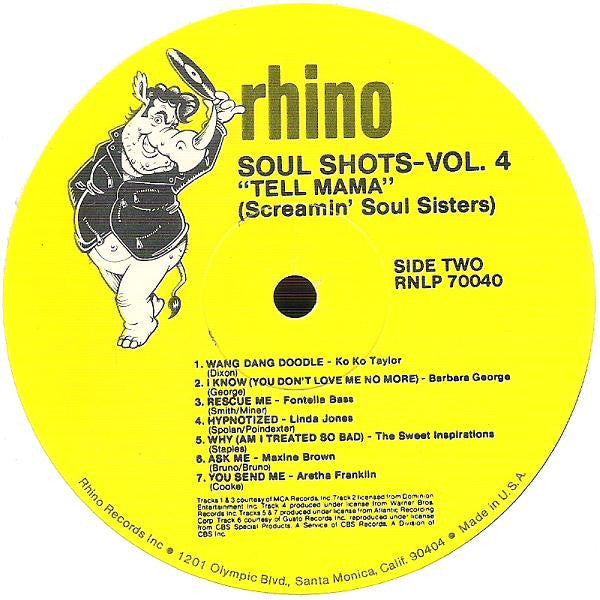 Various : Soul Shots Volume 4: "Tell Mama" (Screamin' Soul Sisters) (LP, Comp, Rai)
