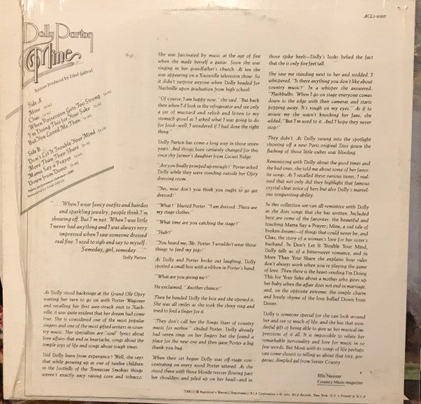 Dolly Parton : Mine (LP, Comp, RM, Ind)