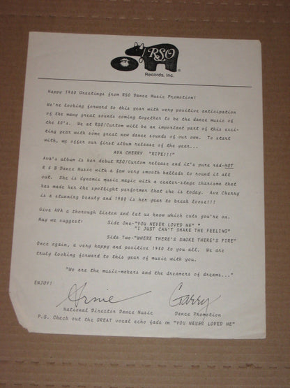 Ava Cherry : Ripe !!! (LP, Album, Promo)