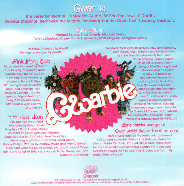 Gwar : Pink Pony Club (7", Ltd, Pin)