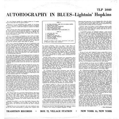 Lightnin' Hopkins : Autobiography In Blues (LP, Album)