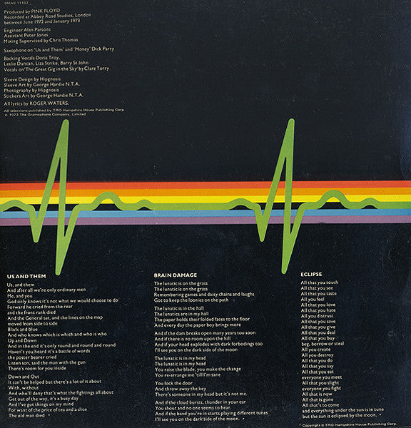 Pink Floyd : The Dark Side Of The Moon (LP, Album, RE, Win)