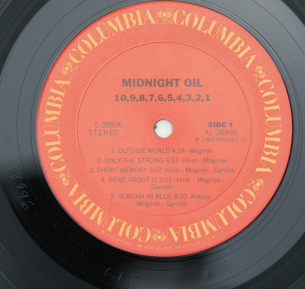 Midnight Oil : 10, 9, 8, 7, 6, 5, 4, 3, 2, 1 (LP, Album)