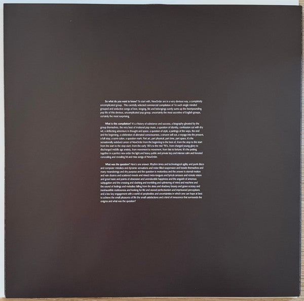 NewOrder* : (The Best Of) NewOrder (2xLP, Comp, RE, RM)