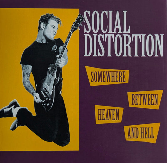 Social Distortion : Somewhere Between Heaven And Hell (LP, Album, Ltd, Num, RE, RP, Yel)
