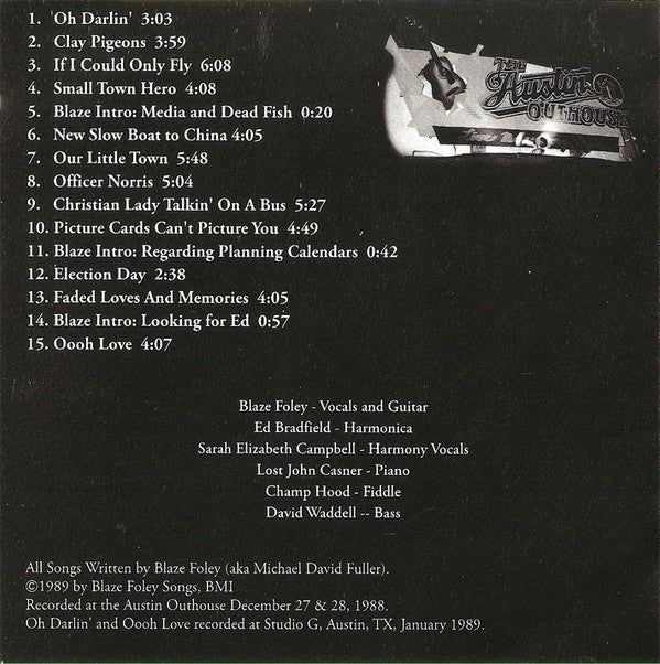 Blaze Foley : Live At The Austin Outhouse (CD, Album)