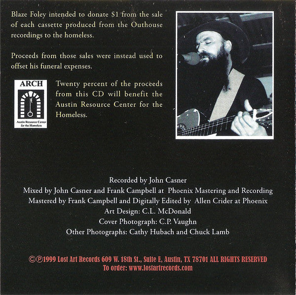 Blaze Foley : Live At The Austin Outhouse (CD, Album)