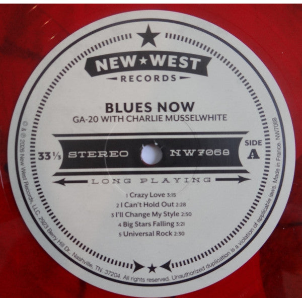 GA-20 With Charlie Musselwhite : Blues Now (LP, Album, Ltd, Red)