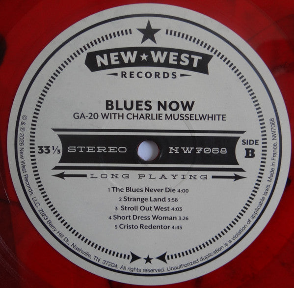 GA-20 With Charlie Musselwhite : Blues Now (LP, Album, Ltd, Red)