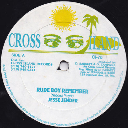 Jesse Jender / Saggi* : Rude Boy Remember (National Prayer) (12")