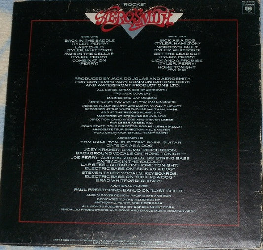 Aerosmith : "Rocks" (LP, Album, Pit)