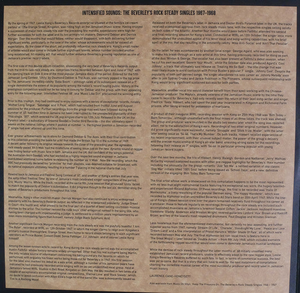 Various : Intensified Sounds: The Beverley's Rock Steady Singles 1967 - 1968 (2xLP, Comp, Ltd, Num, Ora)
