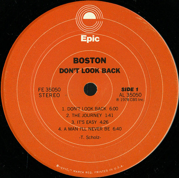 Boston : Don't Look Back (LP, Album, Pit)