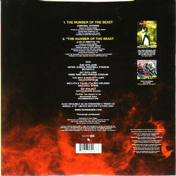 Iron Maiden : The Number Of The Beast (7", Single, Ltd, Red)