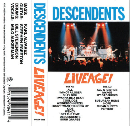 Descendents : Liveage! (Cass, Ltd, RE, Sea)