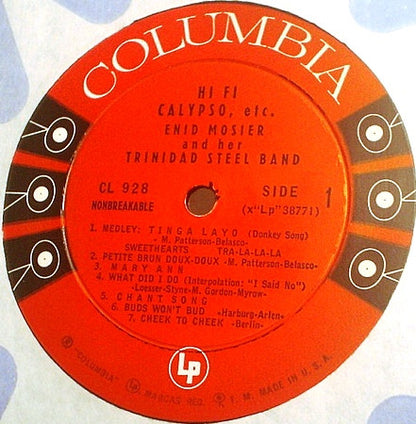 Enid Mosier And Her Trinidad Steel Band With The Clarence Williams Trio* : Hi Fi Calypso, Etc. (LP, Album)