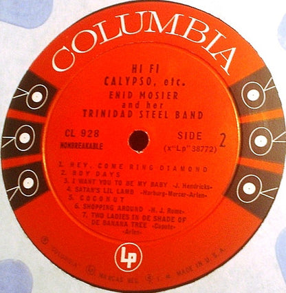 Enid Mosier And Her Trinidad Steel Band With The Clarence Williams Trio* : Hi Fi Calypso, Etc. (LP, Album)